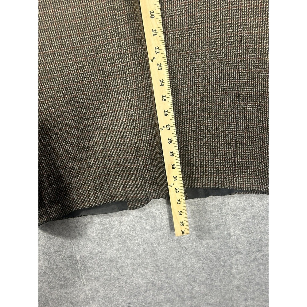 Vintage Tommy Hilfiger Union Made Canada Wool Tweed Blazer Brown Houndstooth 42R - Picture 15 of 16